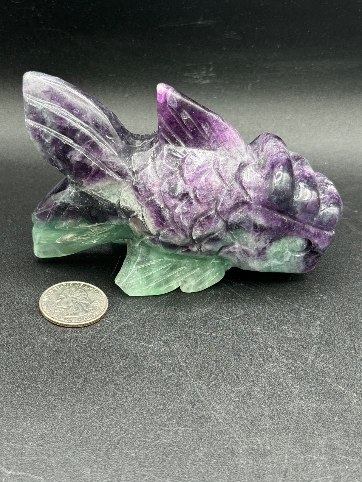 Fluorite Fish Carving - 409g