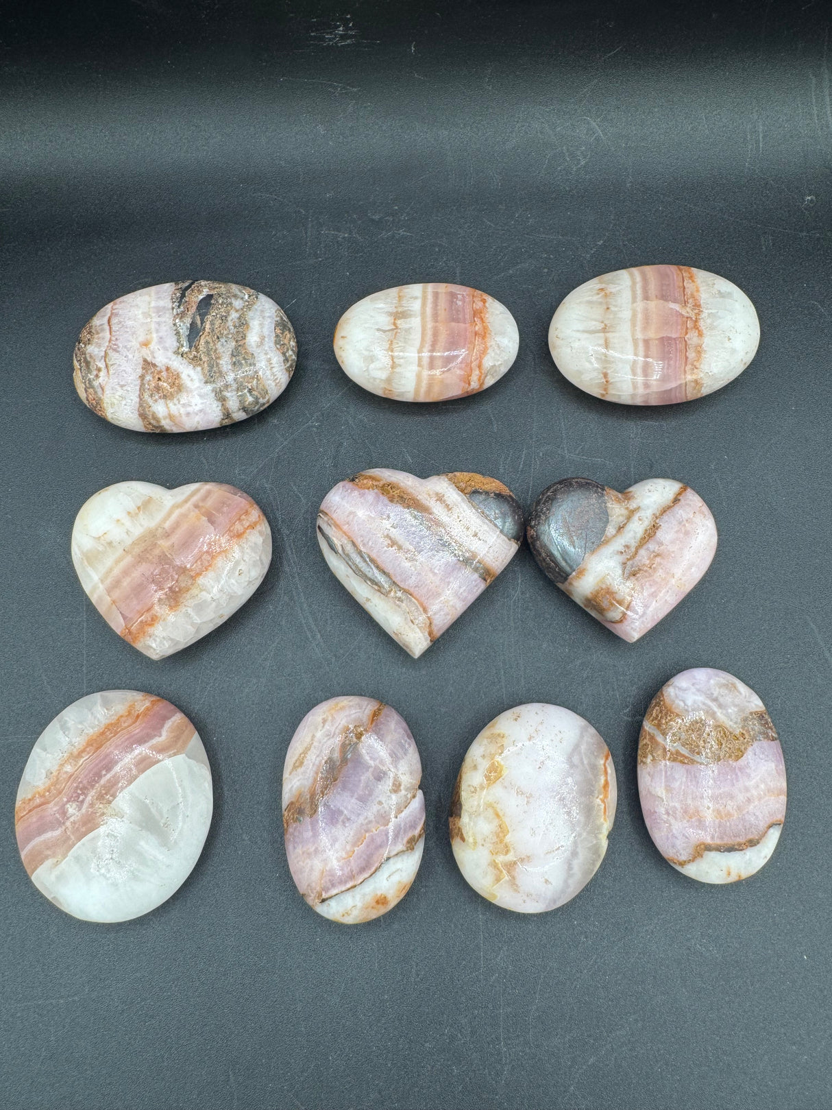 Pink Aragonite Palm Stones - Sold by Piece
