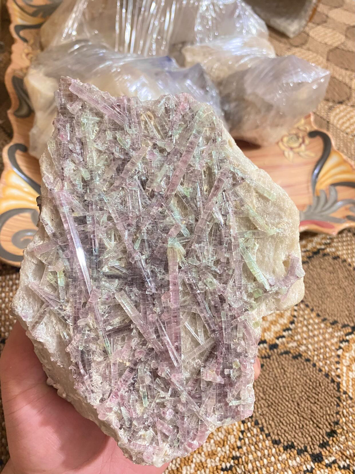 Pink Tourmaline Specimen - 1256g