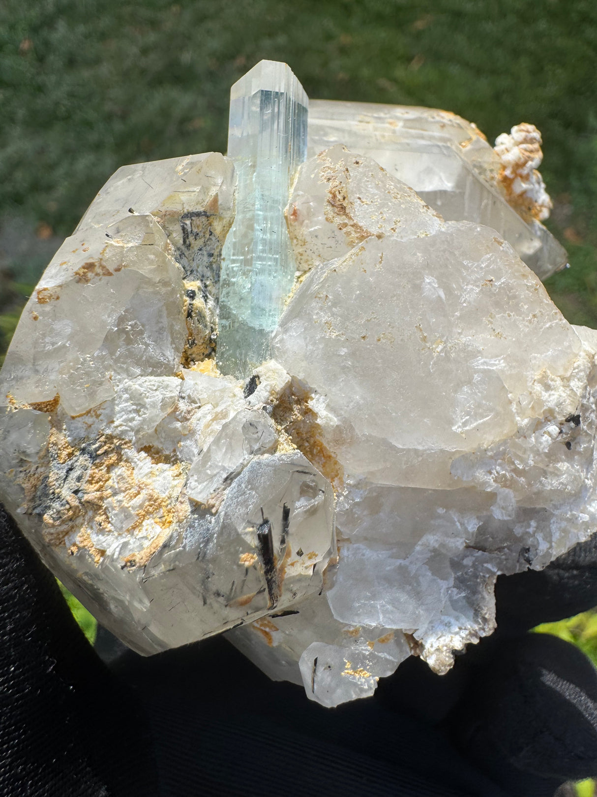 Aquamarine on Quartz Specimen - 605g