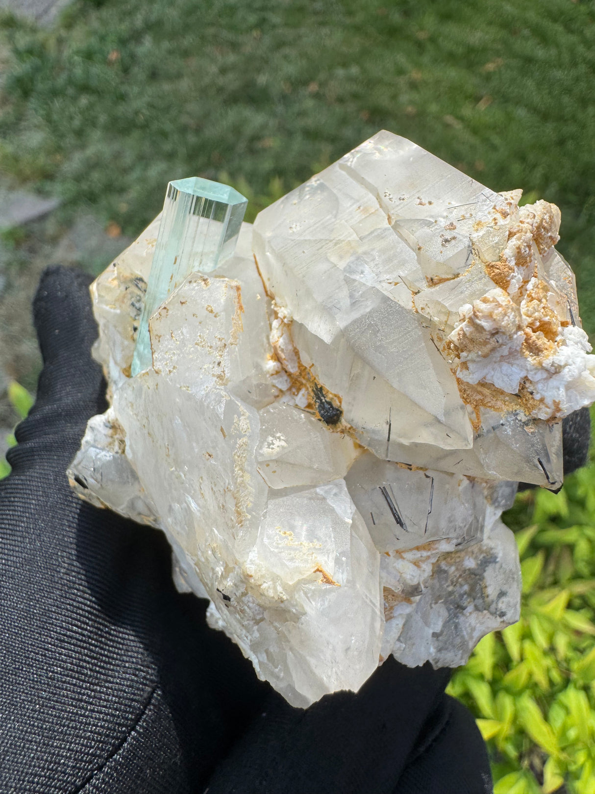 Aquamarine on Quartz Specimen - 605g