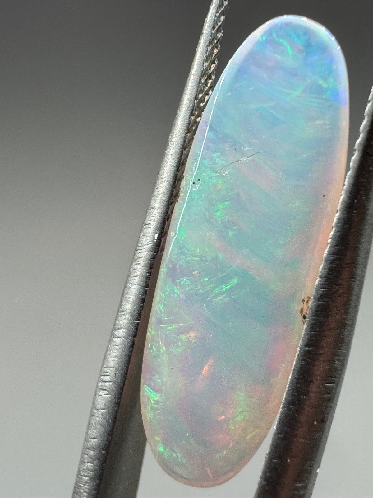 Natural Ethiopian Opal 2.5 Carat – Rainbow Fire Elongated Cabochon Gemstone