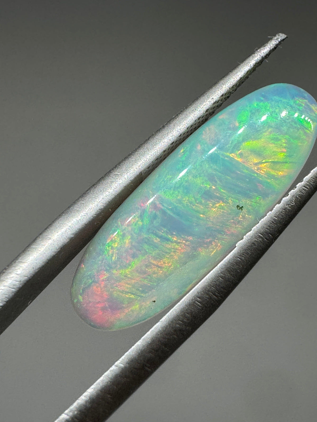 Natural Ethiopian Opal 2.5 Carat – Rainbow Fire Elongated Cabochon Gemstone