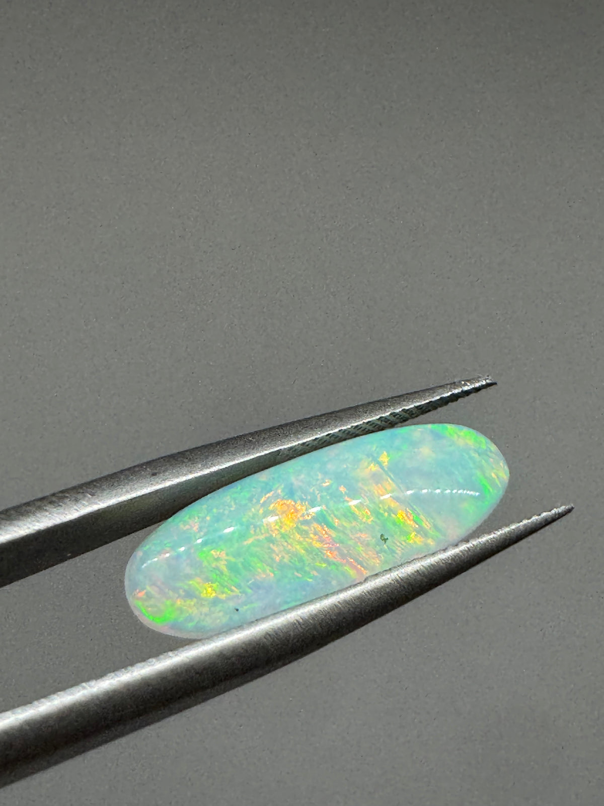 Natural Ethiopian Opal 2.5 Carat – Rainbow Fire Elongated Cabochon Gemstone