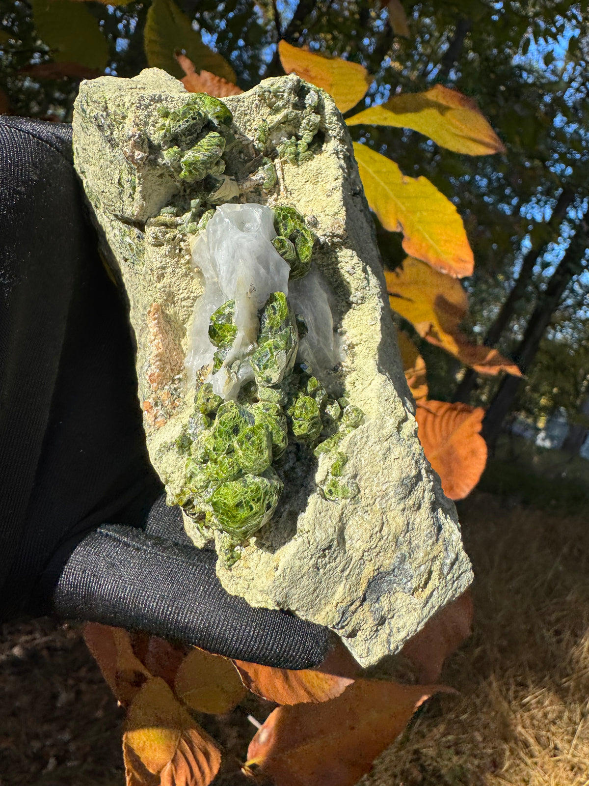 Green Garnet Specimen - 1285g