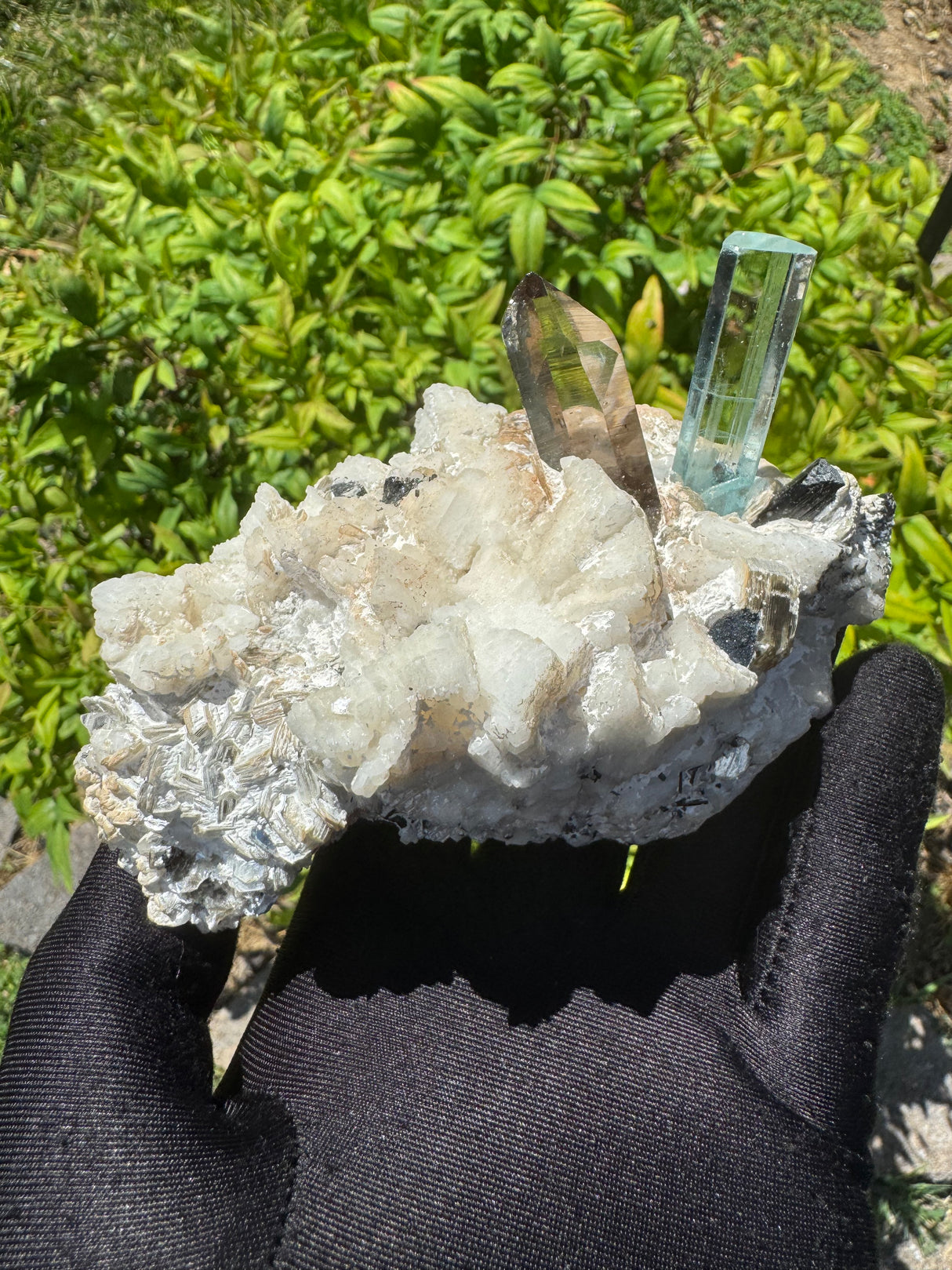 Aquamarine and Rare Japani Quartz- 303g