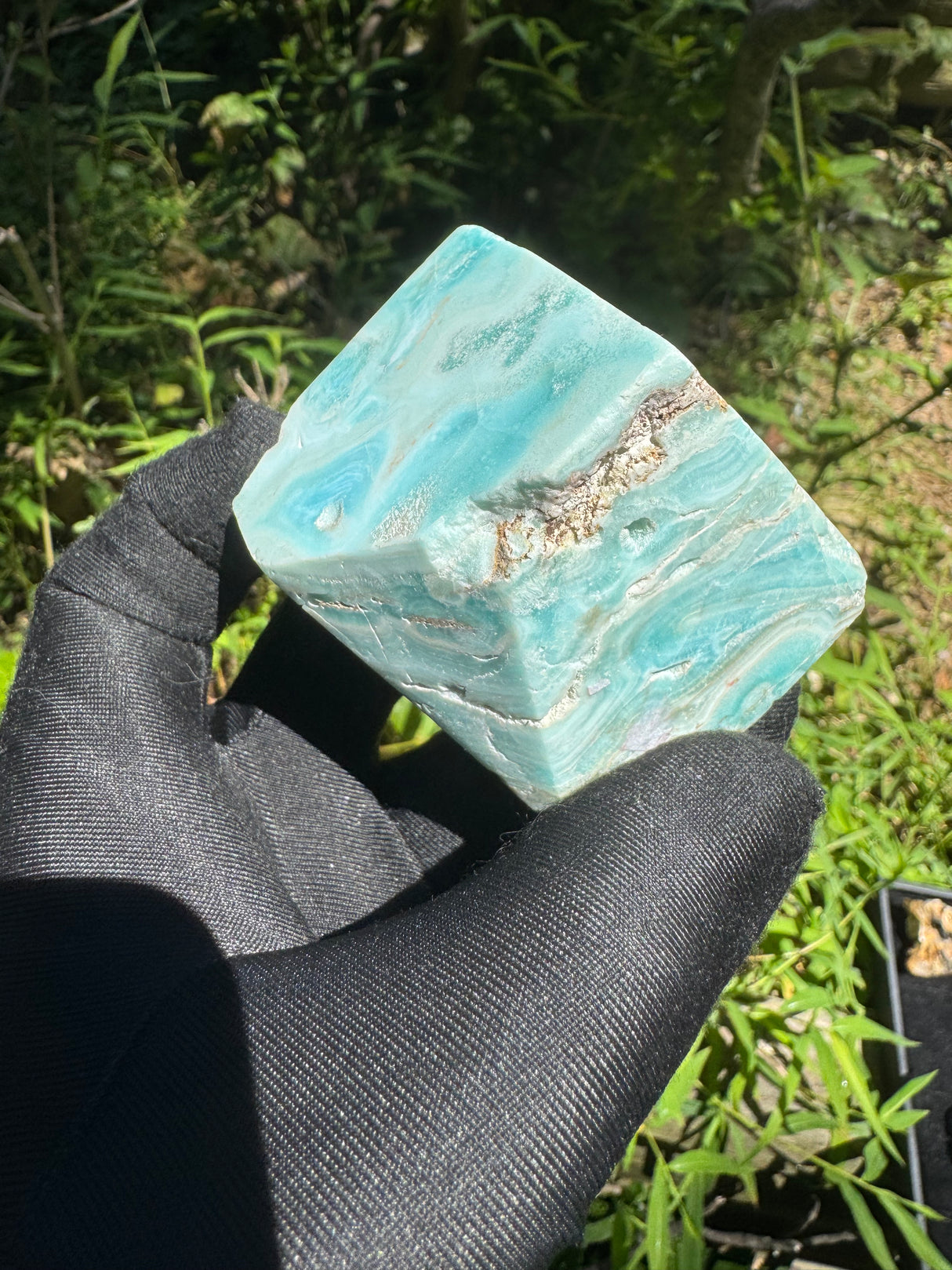 Blue Aragonite Freeform Cube - 296g