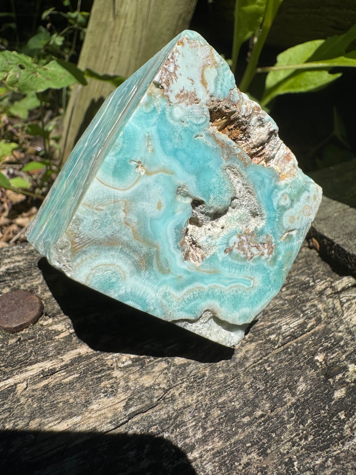 Blue Aragonite Freeform Cube - 296g