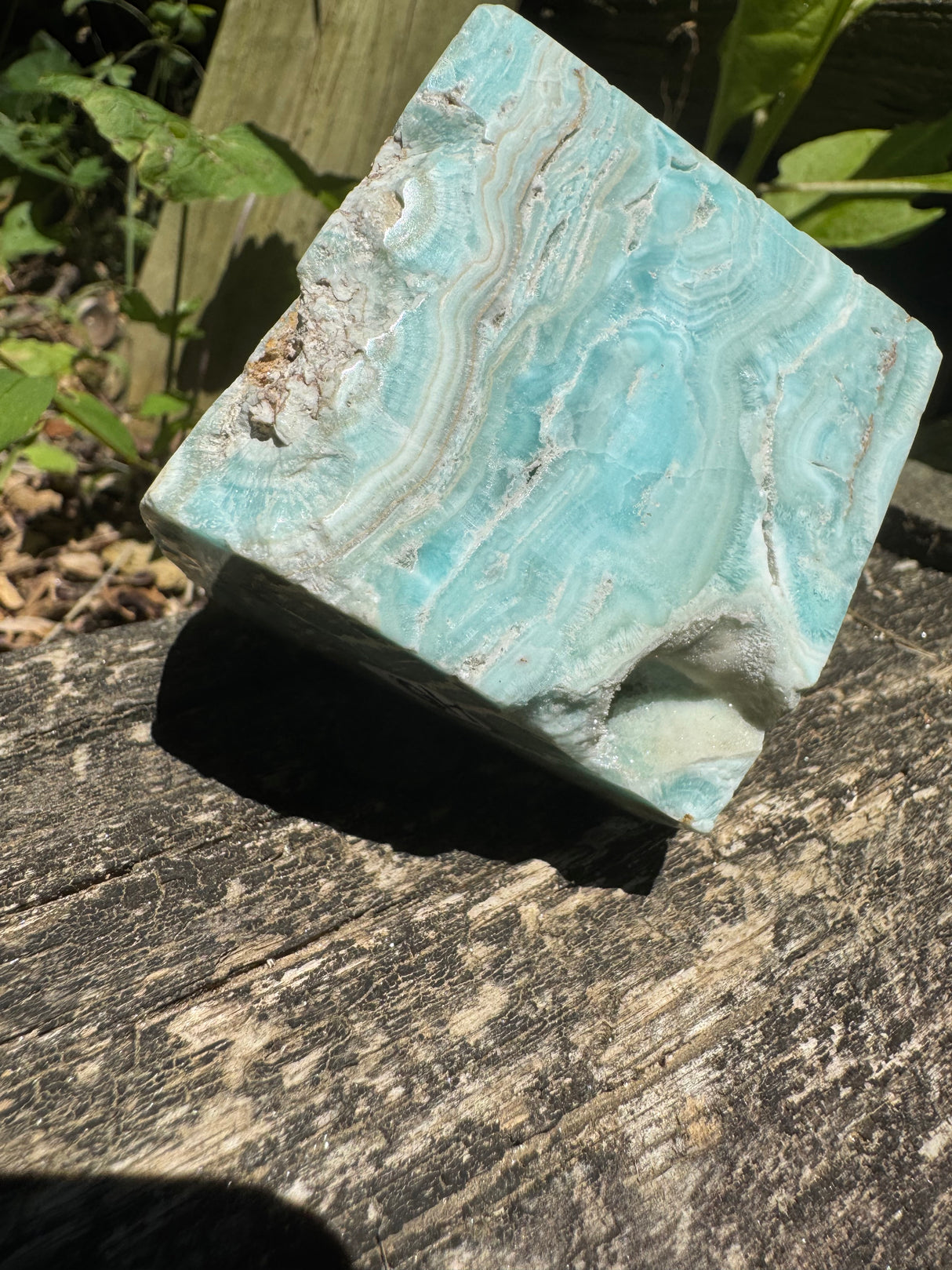 Blue Aragonite Freeform Cube - 296g