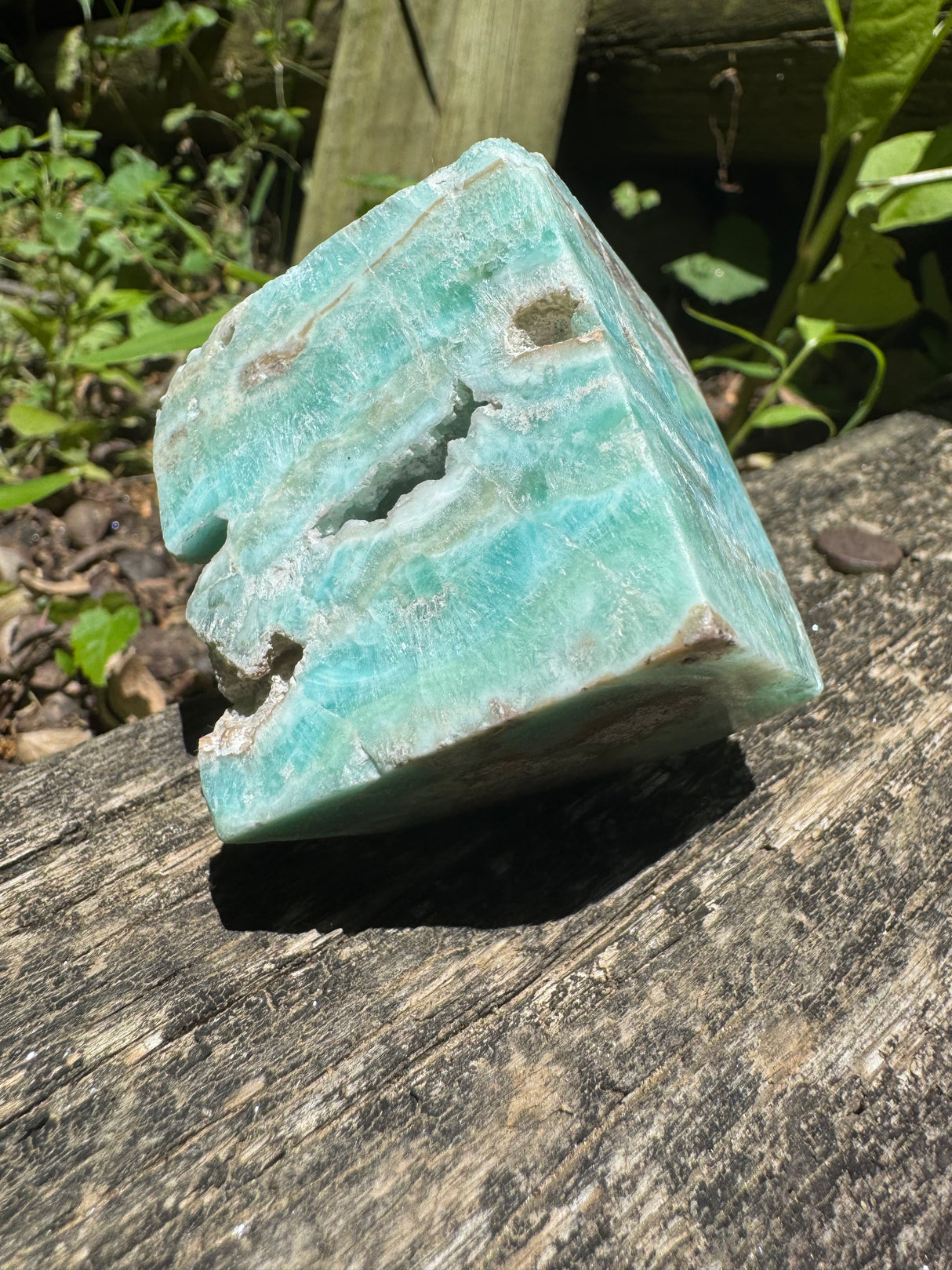 Blue Aragonite Freeform Cube - 210g