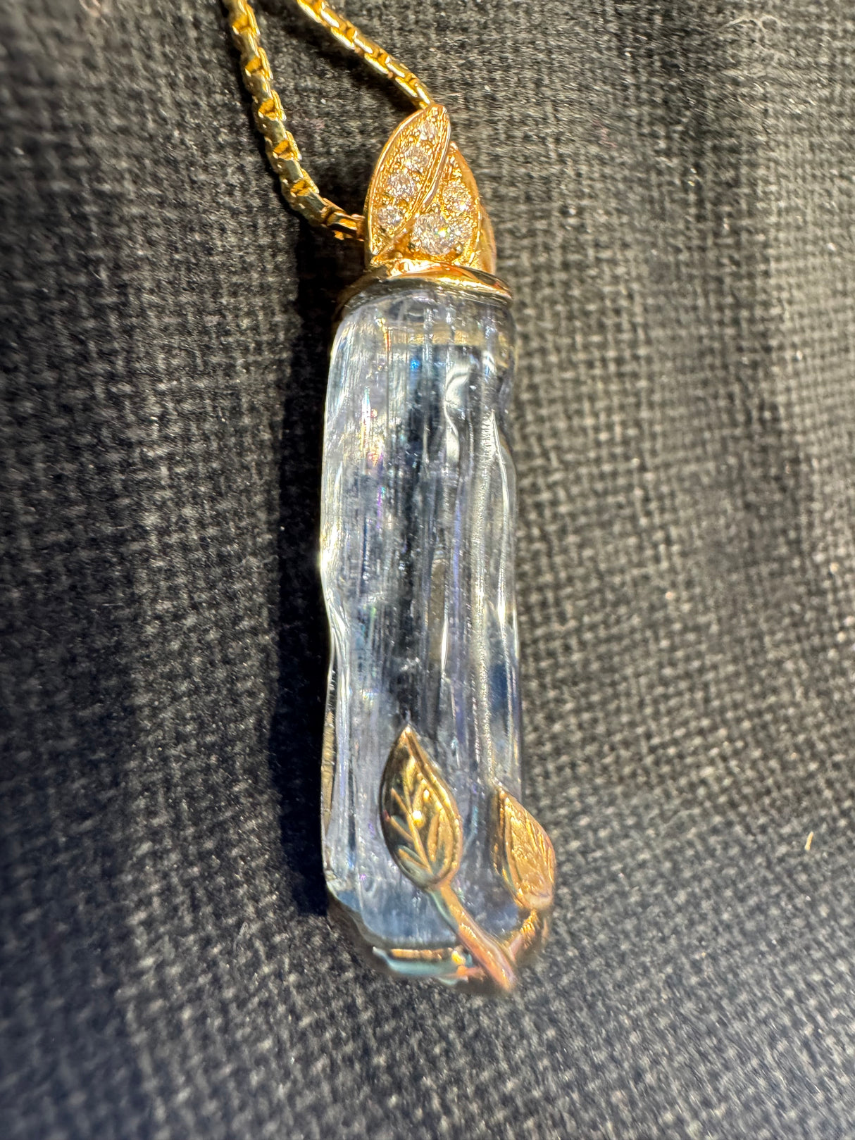 Aquamarine and Diamond Pendant in 14k