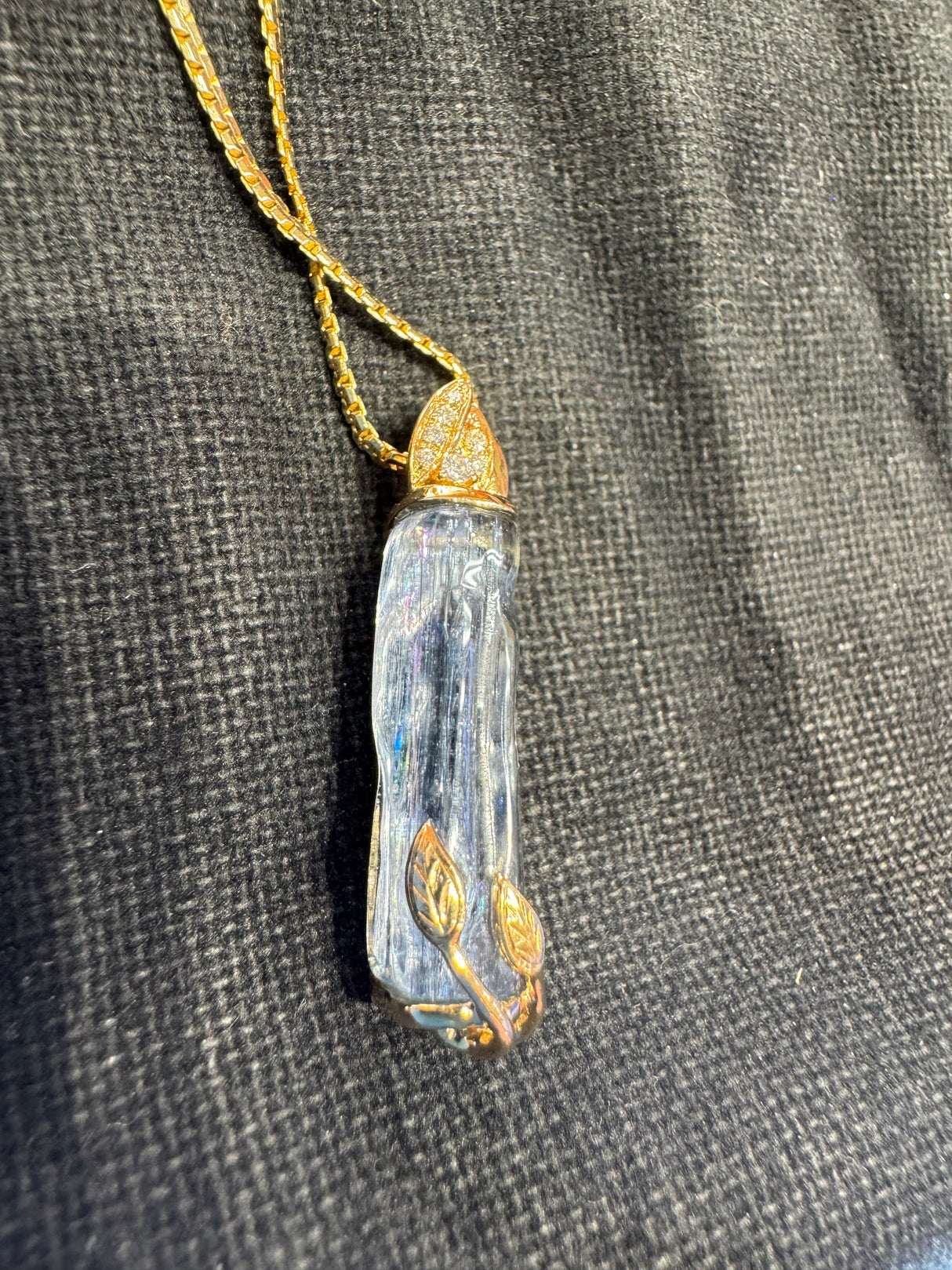 Aquamarine and Diamond Pendant in 14k