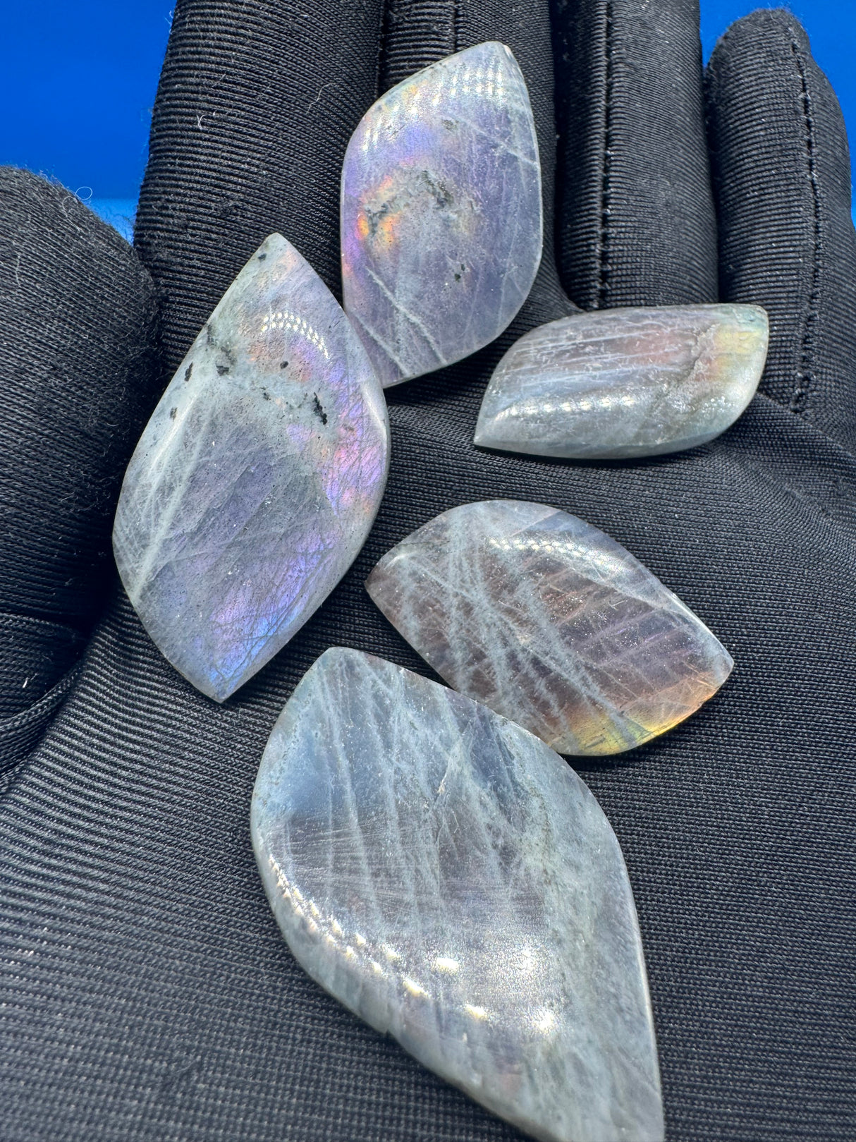 Labradorite Cabochon 5pc Lot - 49g
