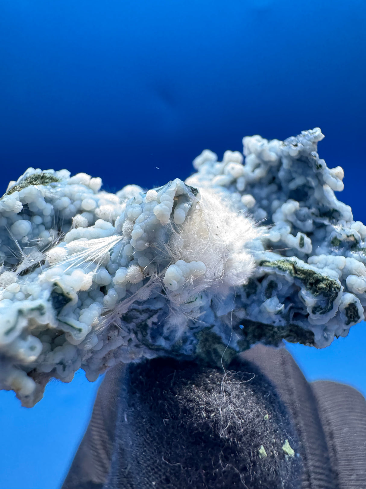 Okenite on Blue Chalcedony - 11g