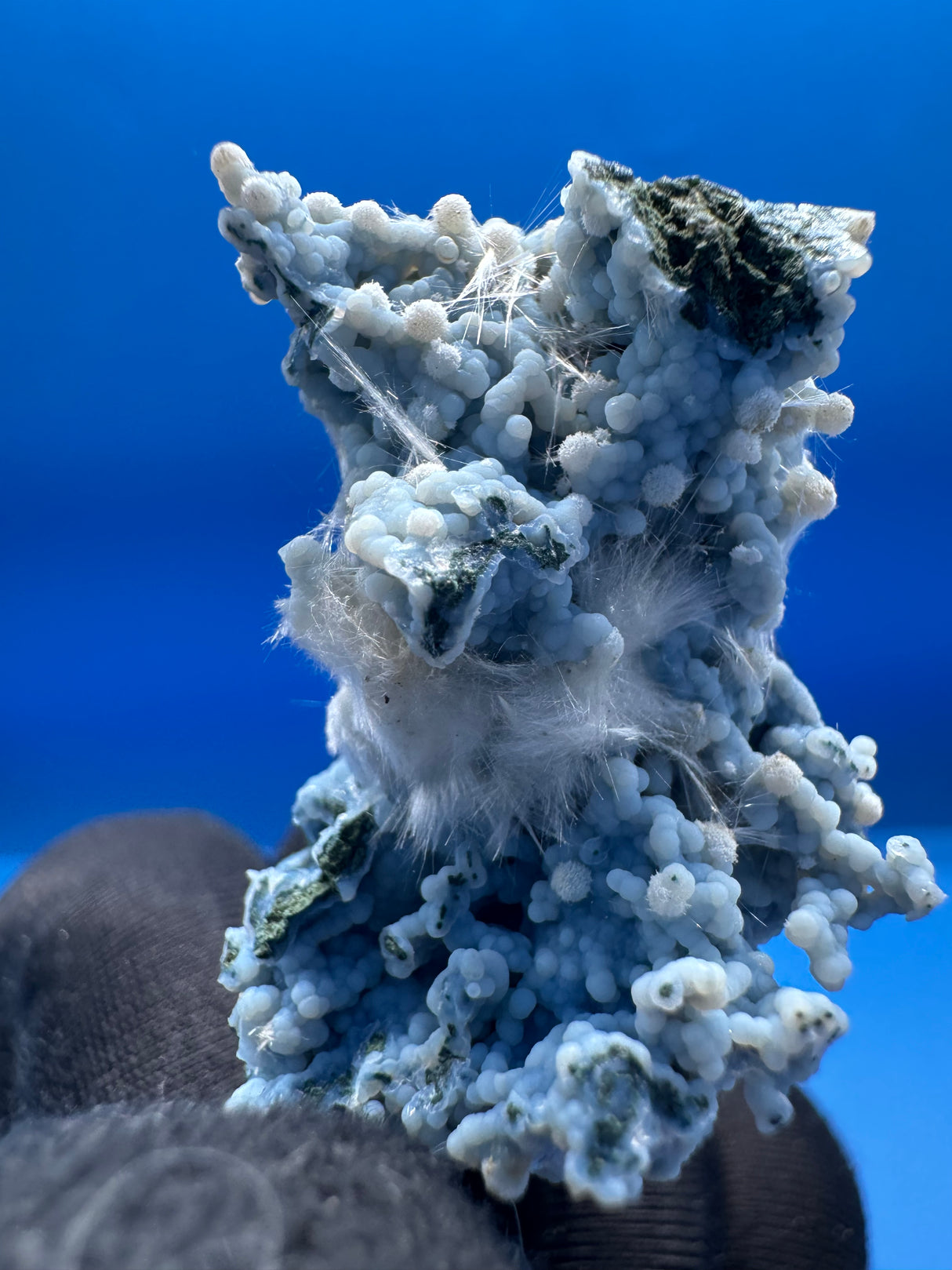 Okenite on Blue Chalcedony - 11g