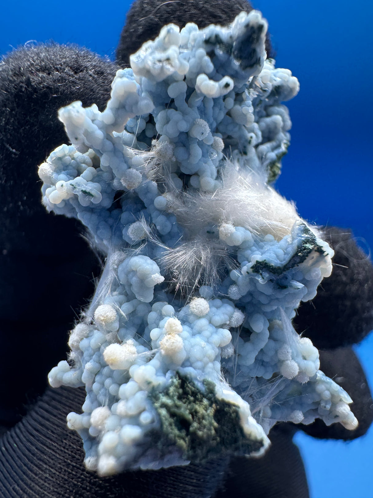 Okenite on Blue Chalcedony - 11g