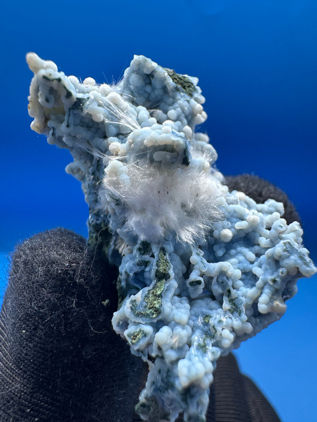 Okenite on Blue Chalcedony - 11g