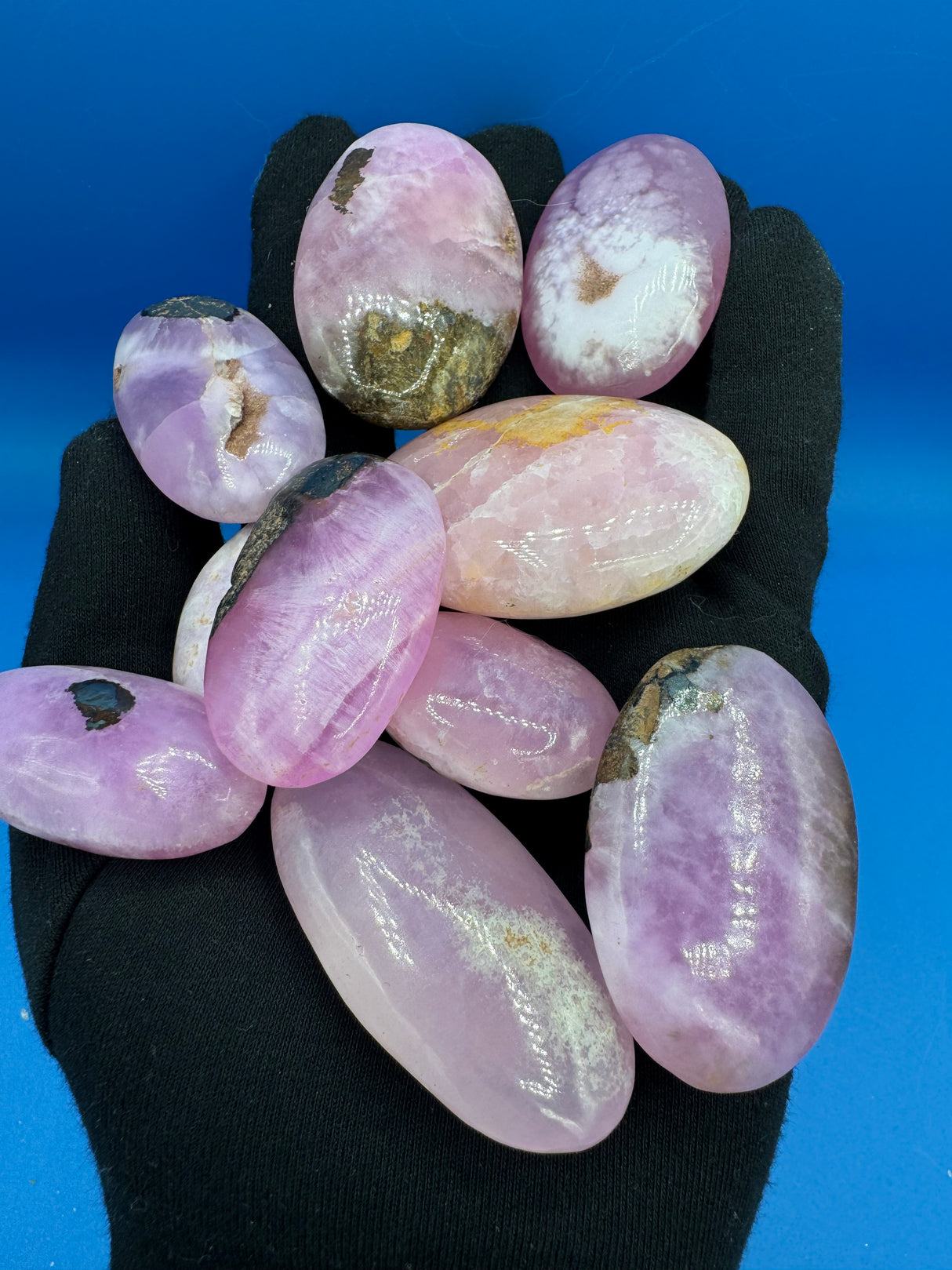 Pink Aragonite Palm Stone - Sold Individually