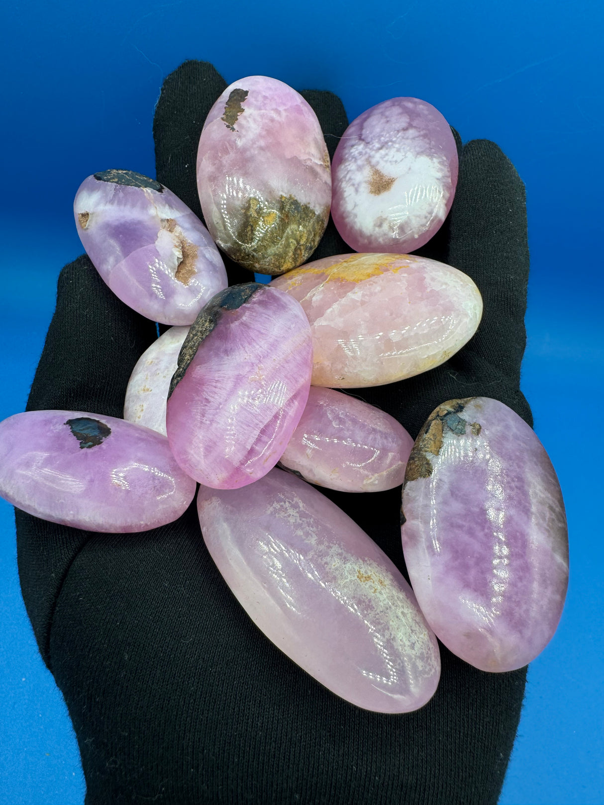 Pink Aragonite Palm Stone - Sold Individually