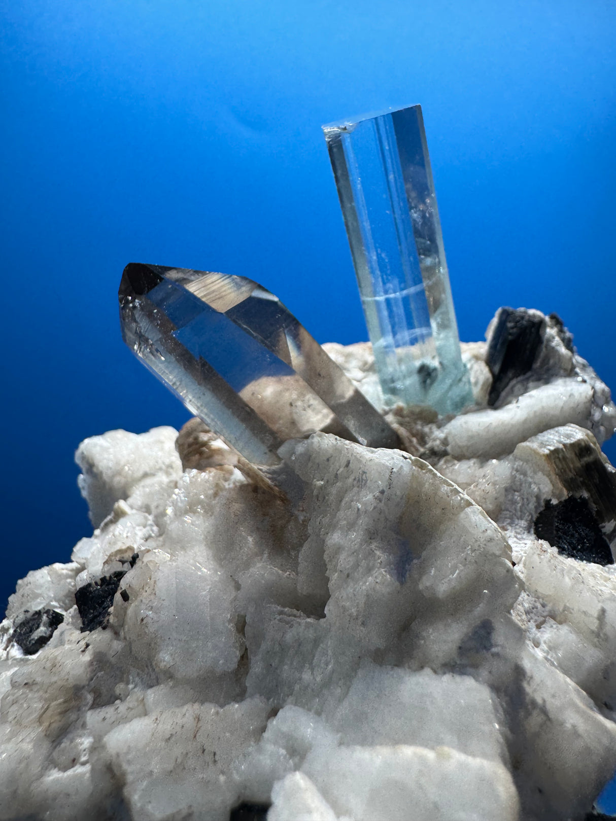 Aquamarine and Rare Japani Quartz- 303g