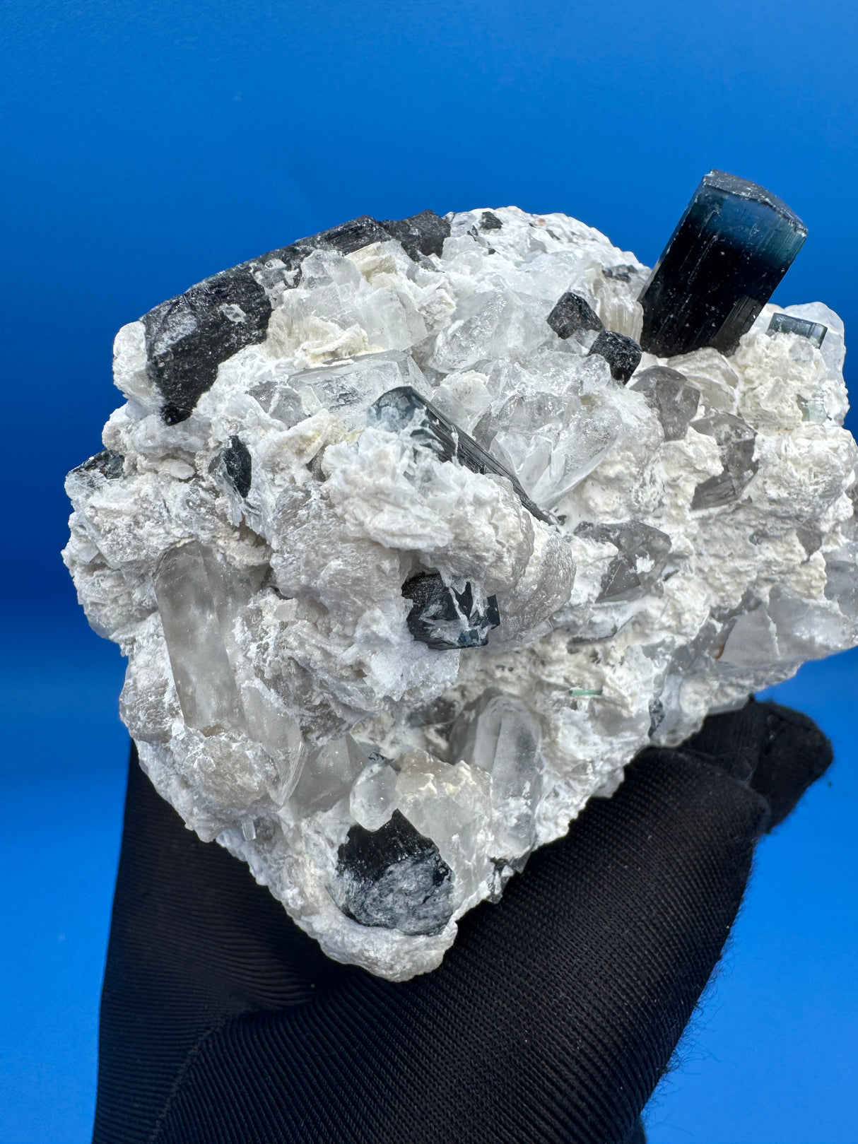 Blue Cap Tourmaline Specimen - 341g