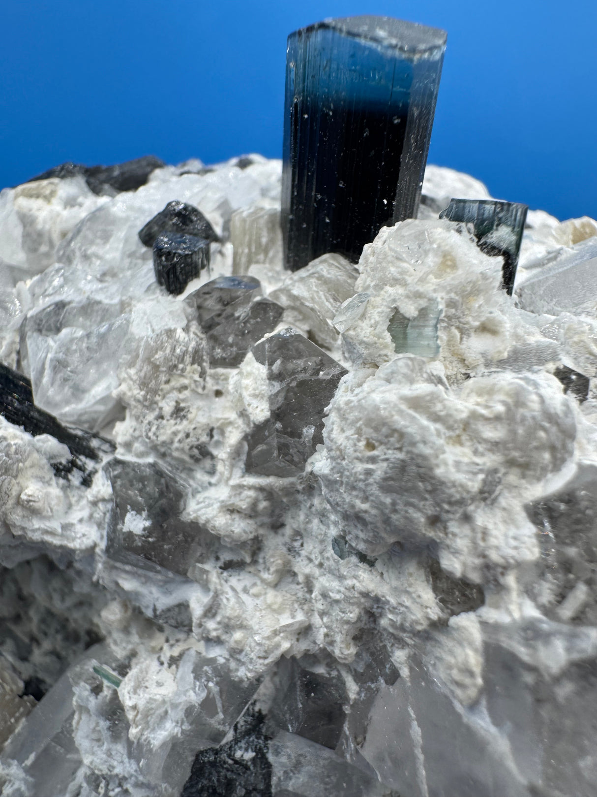 Blue Cap Tourmaline Specimen - 341g