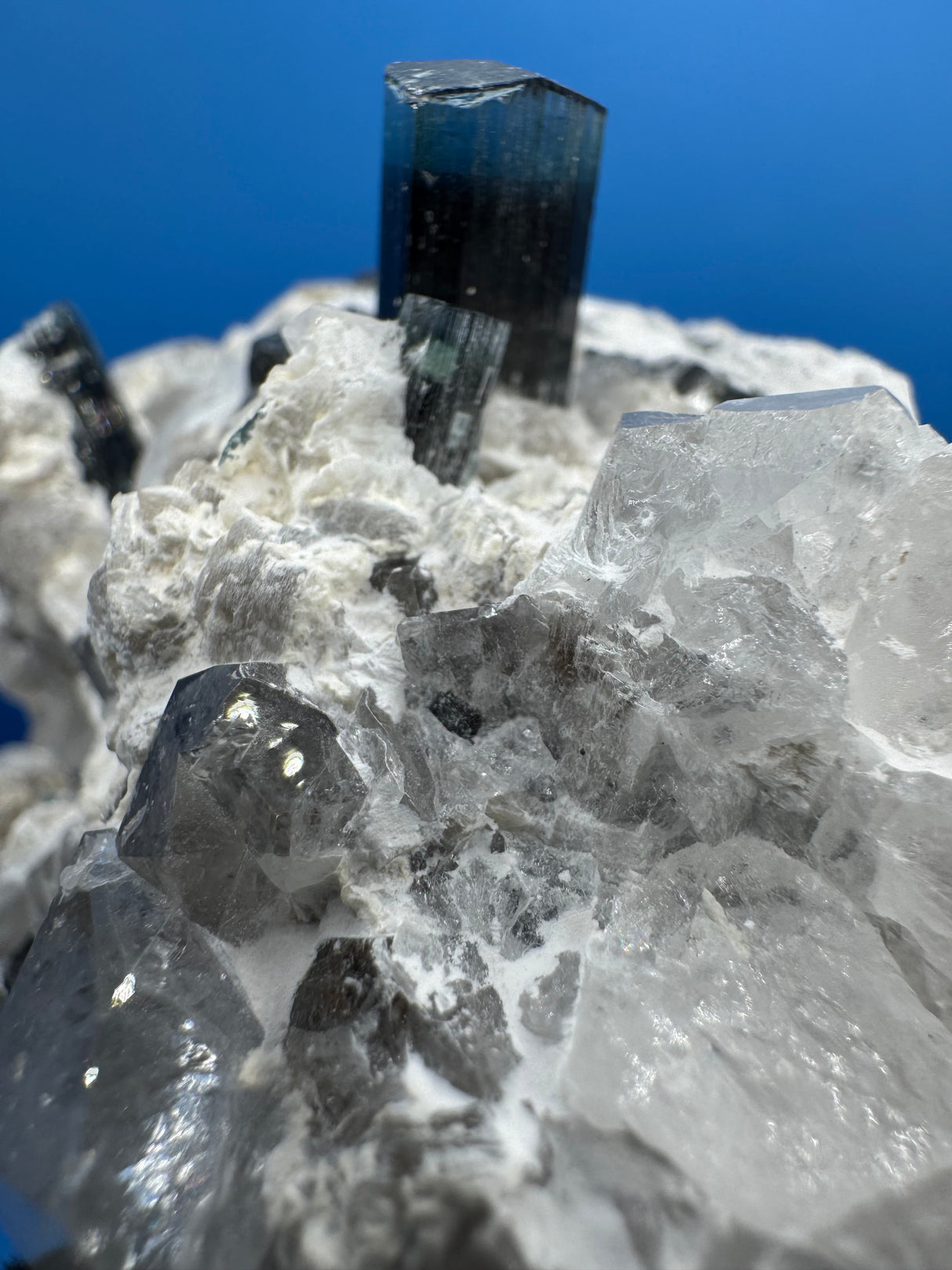 Blue Cap Tourmaline Specimen - 341g
