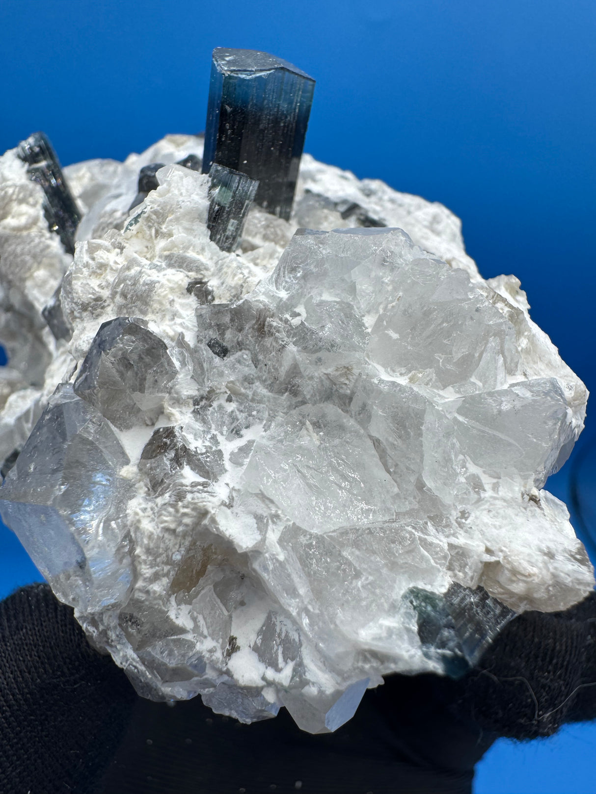 Blue Cap Tourmaline Specimen - 341g