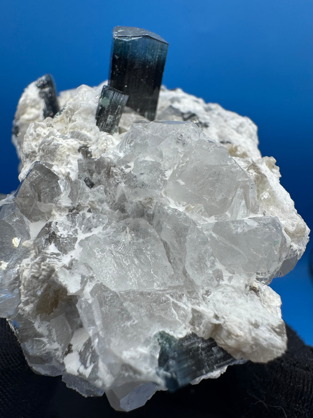 Blue Cap Tourmaline Specimen - 341g