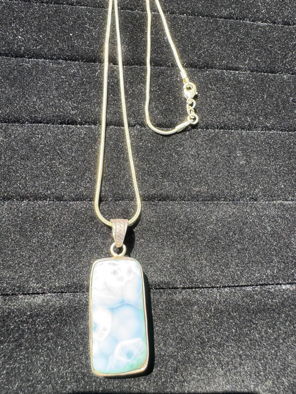 Larimar Silver Pendant Neckalce - 25g