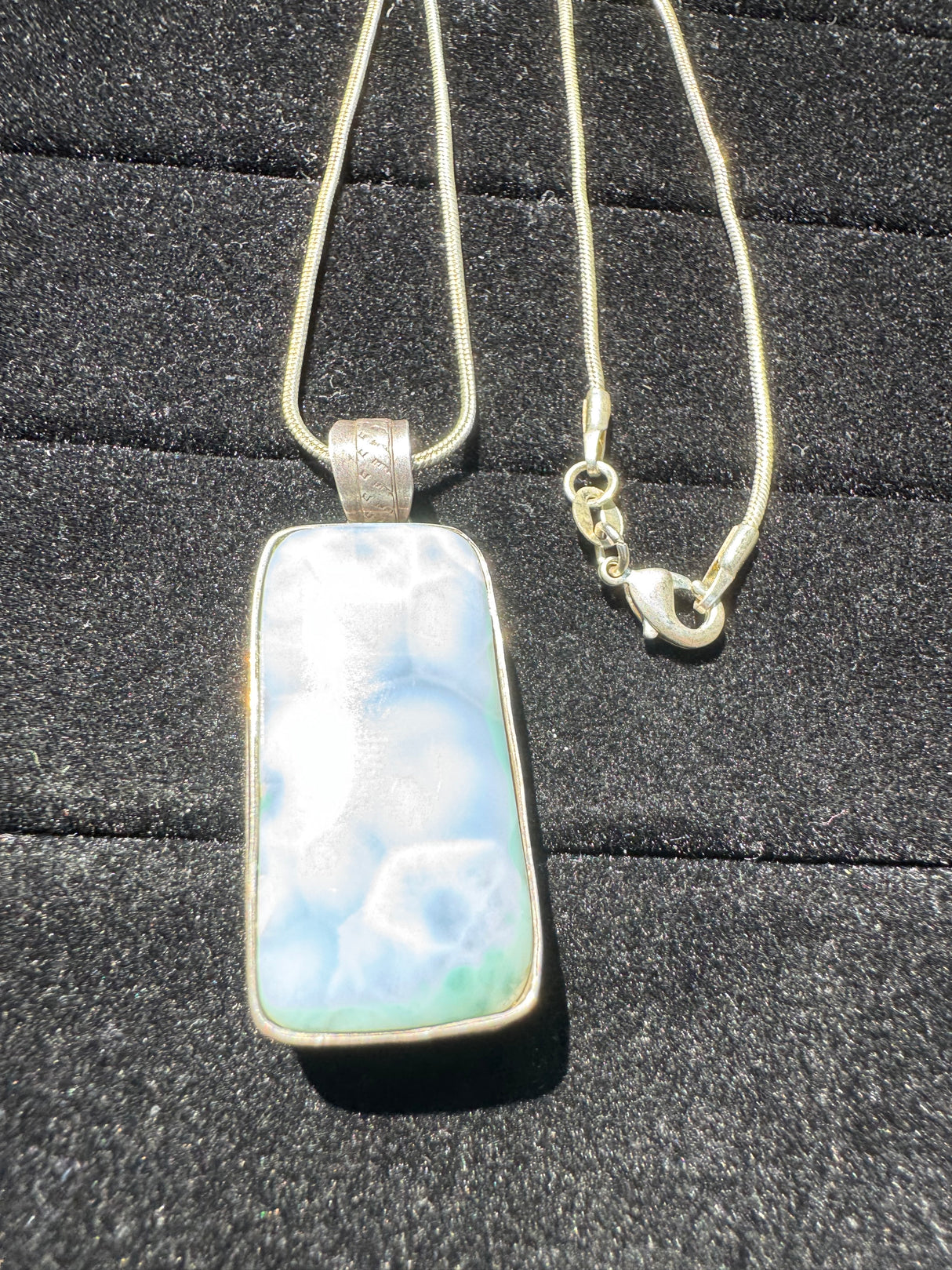 Larimar Silver Pendant Neckalce - 25g