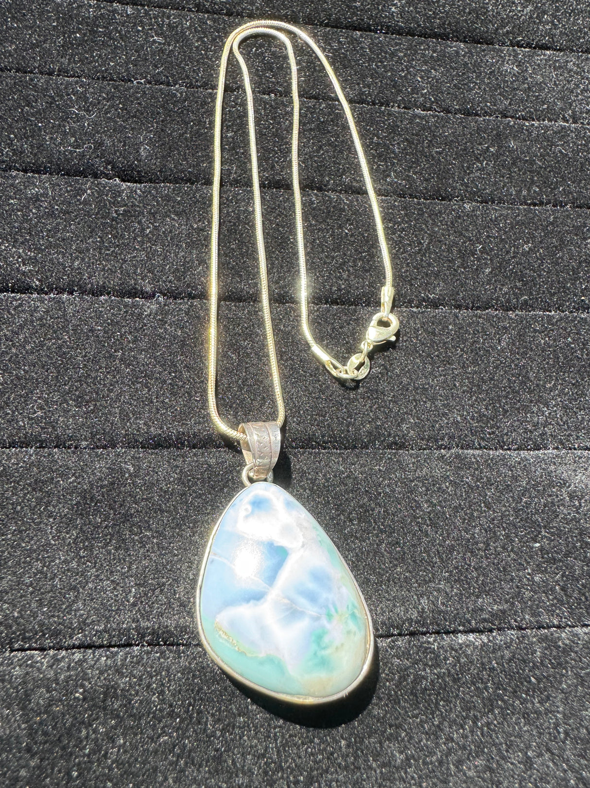 Larimar Silver Pendant Neckalce - 25g