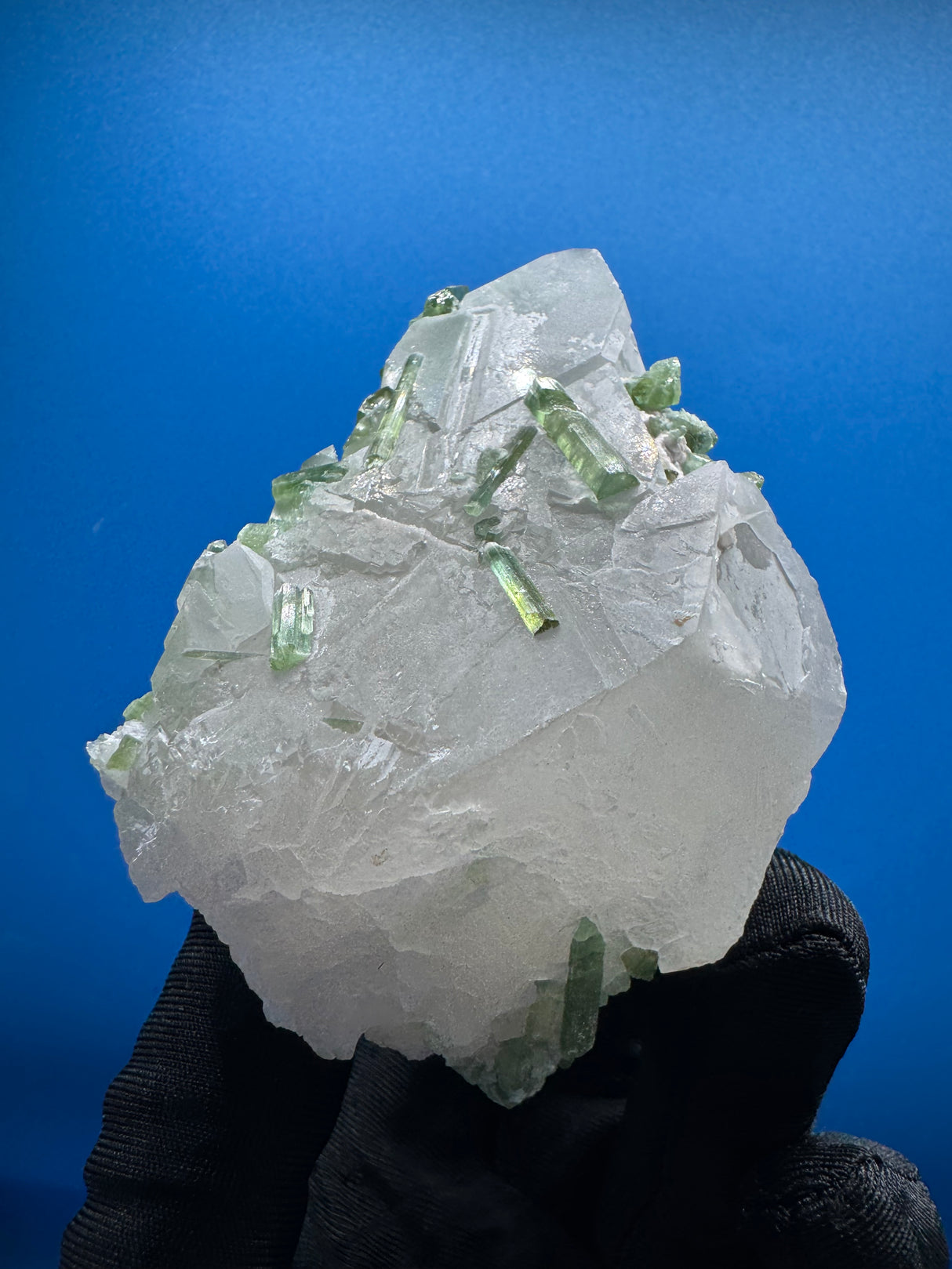 Green Tourmaline and Quartz Specimen - 322g