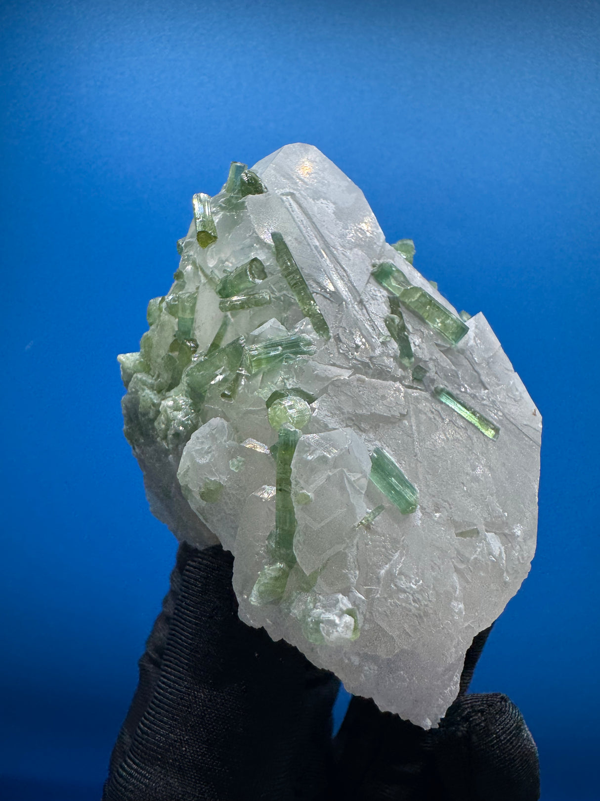 Green Tourmaline and Quartz Specimen - 322g