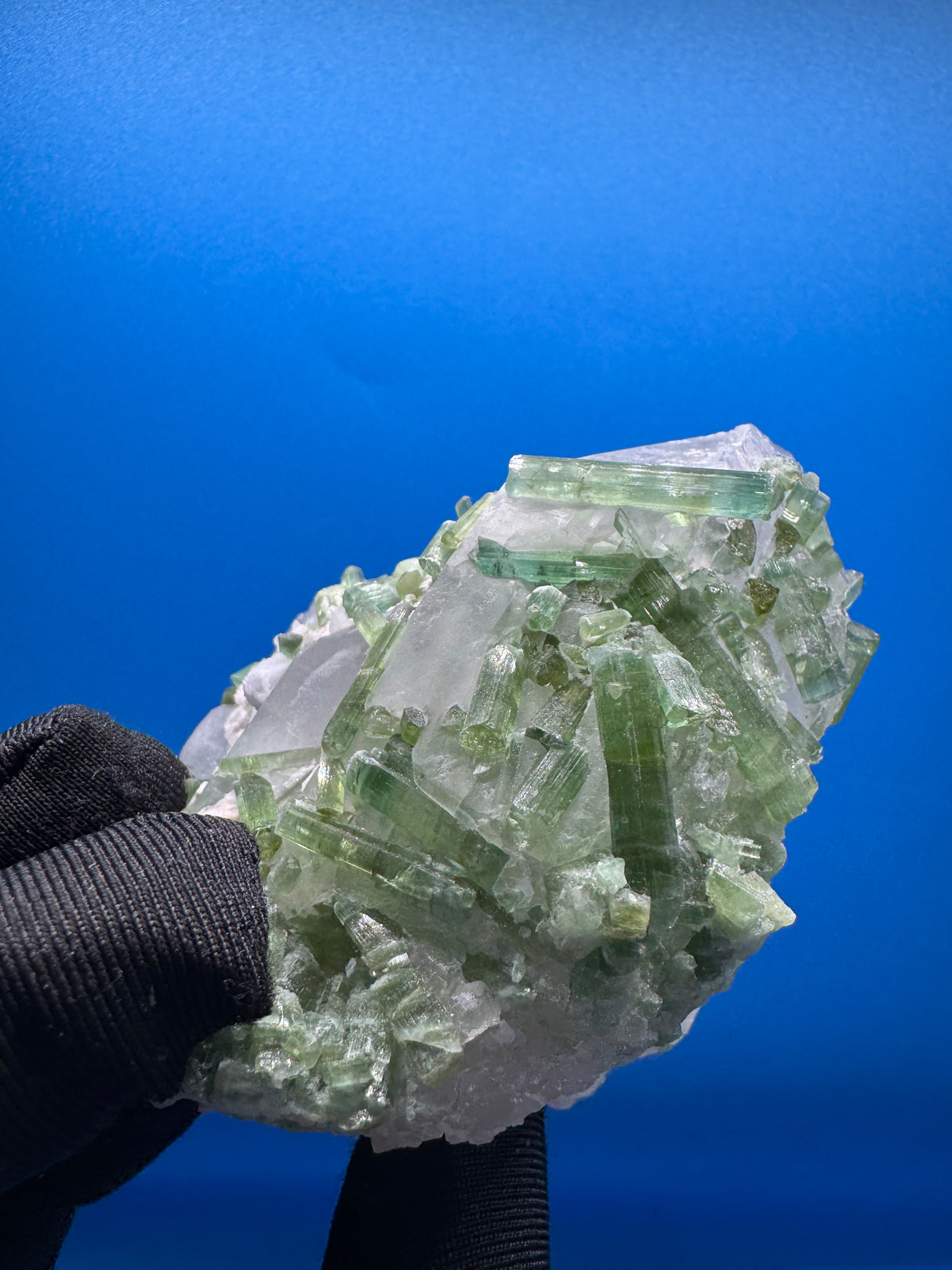 Green Tourmaline and Quartz Specimen - 322g