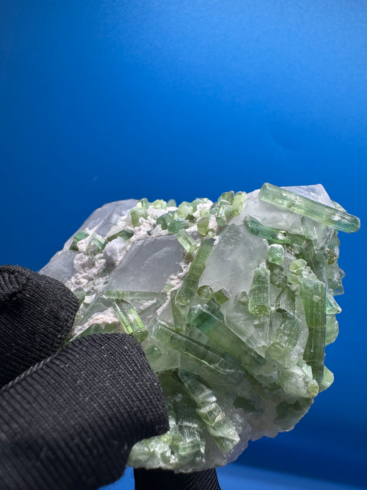 Green Tourmaline and Quartz Specimen - 322g