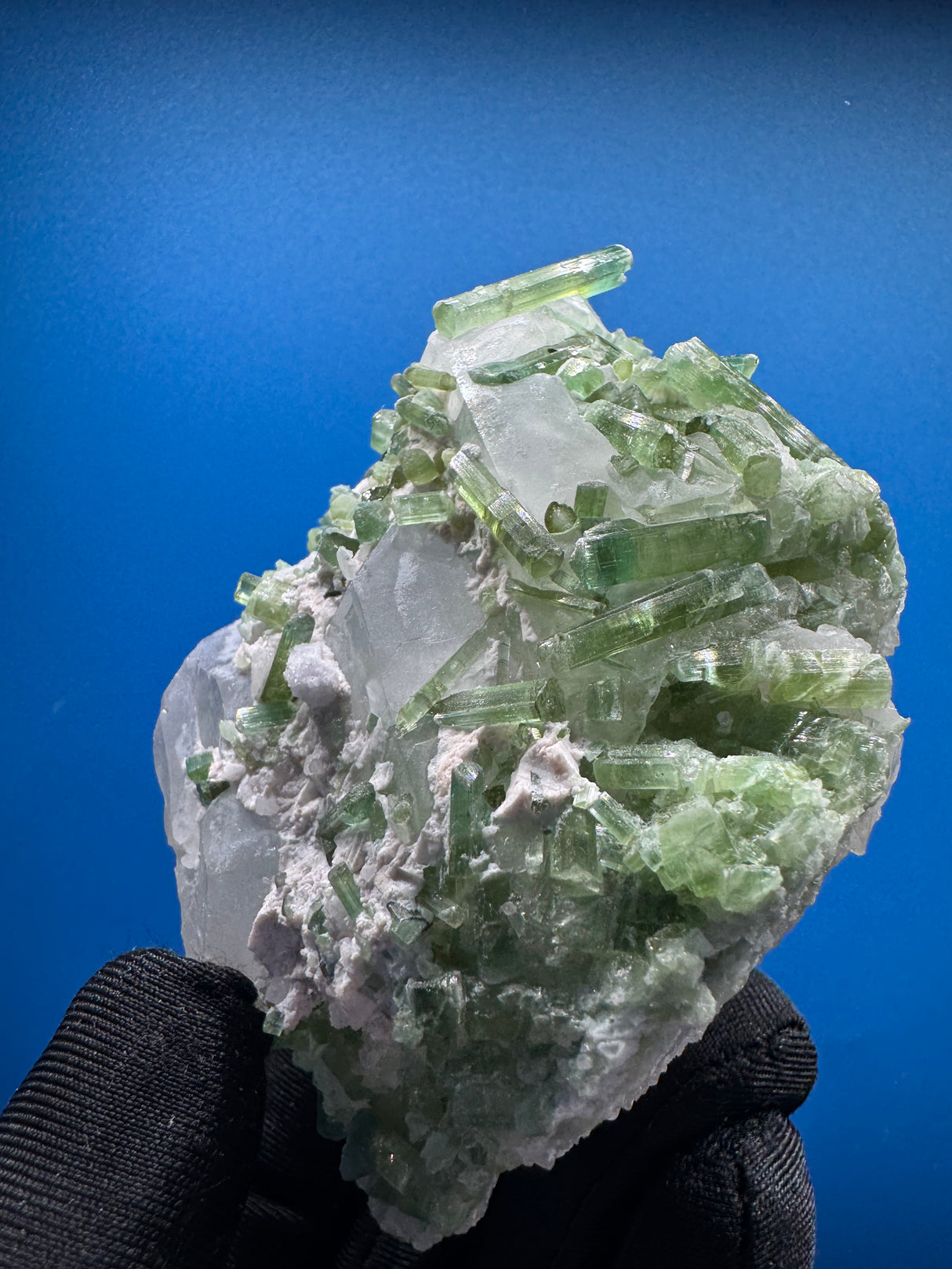 Green Tourmaline and Quartz Specimen - 322g
