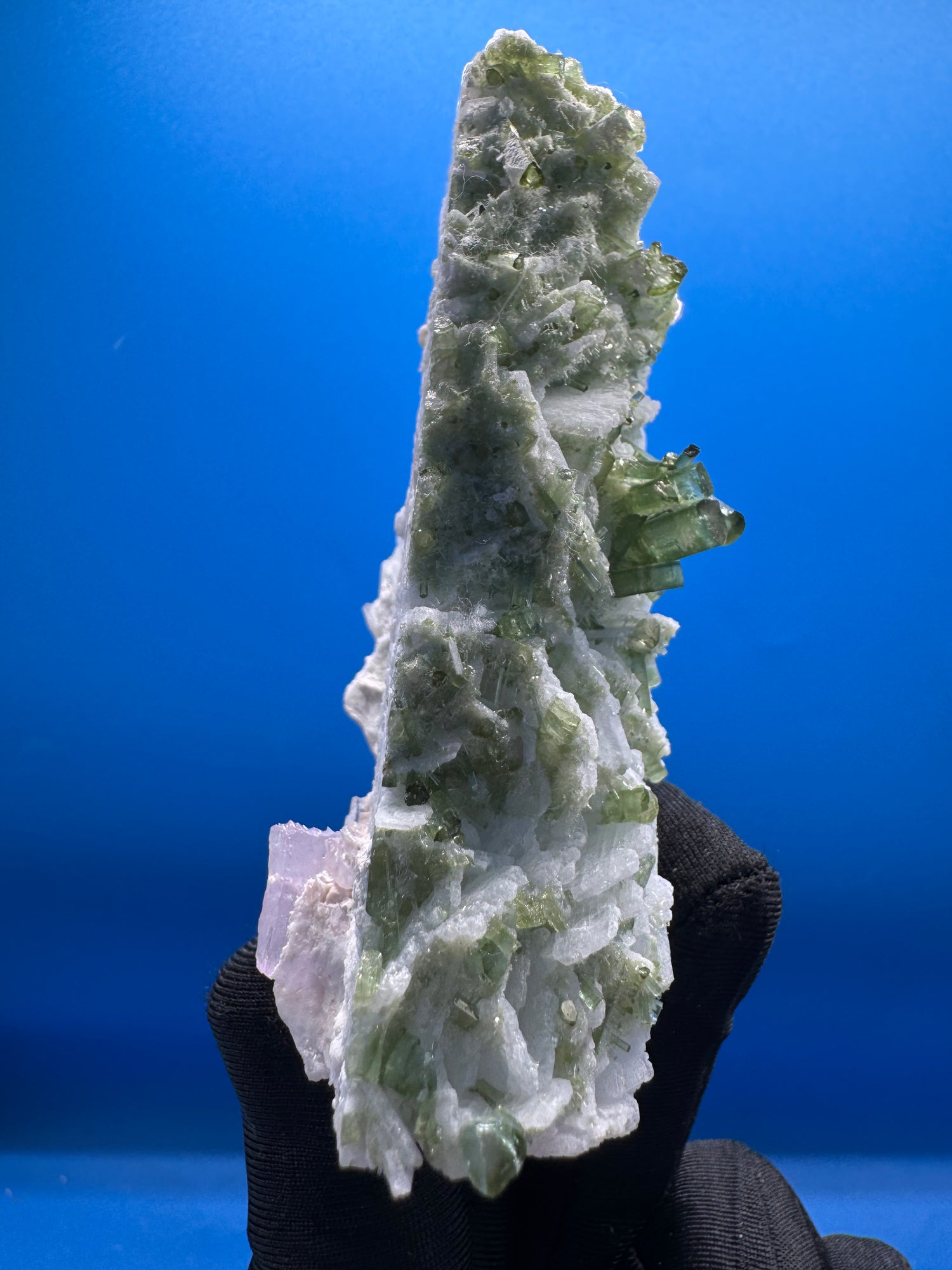 Green Tourmaline and Clevelandite Specimen - 170g