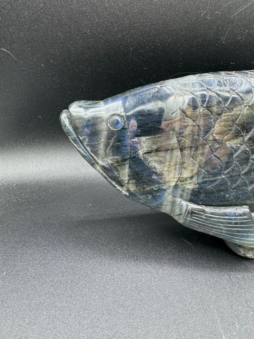 Labradorite Fish Carving - 2148g