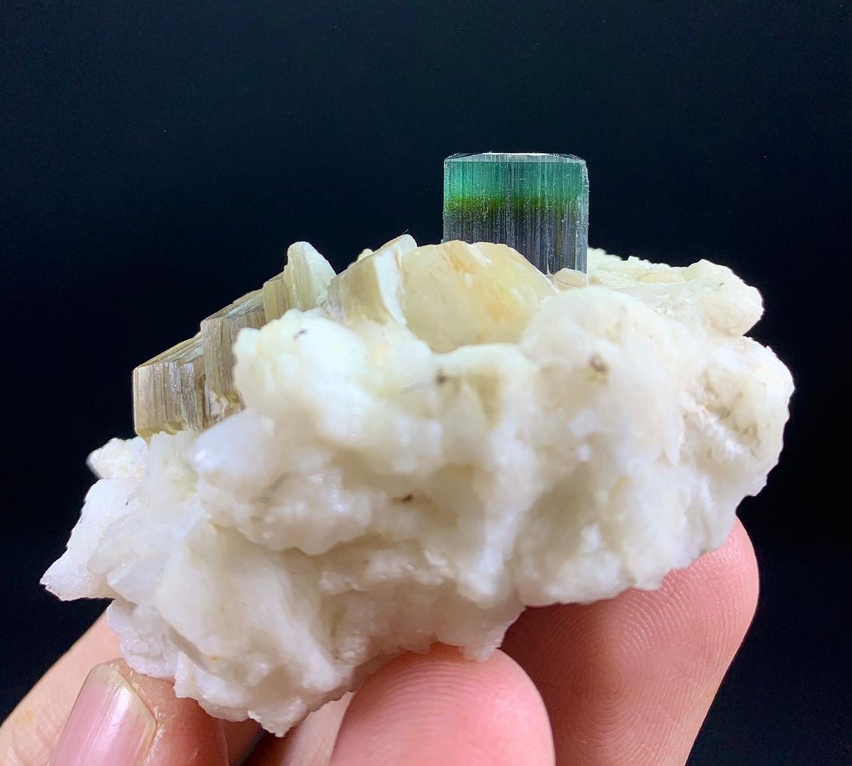 Greencap Tourmaline Specimen - 112g