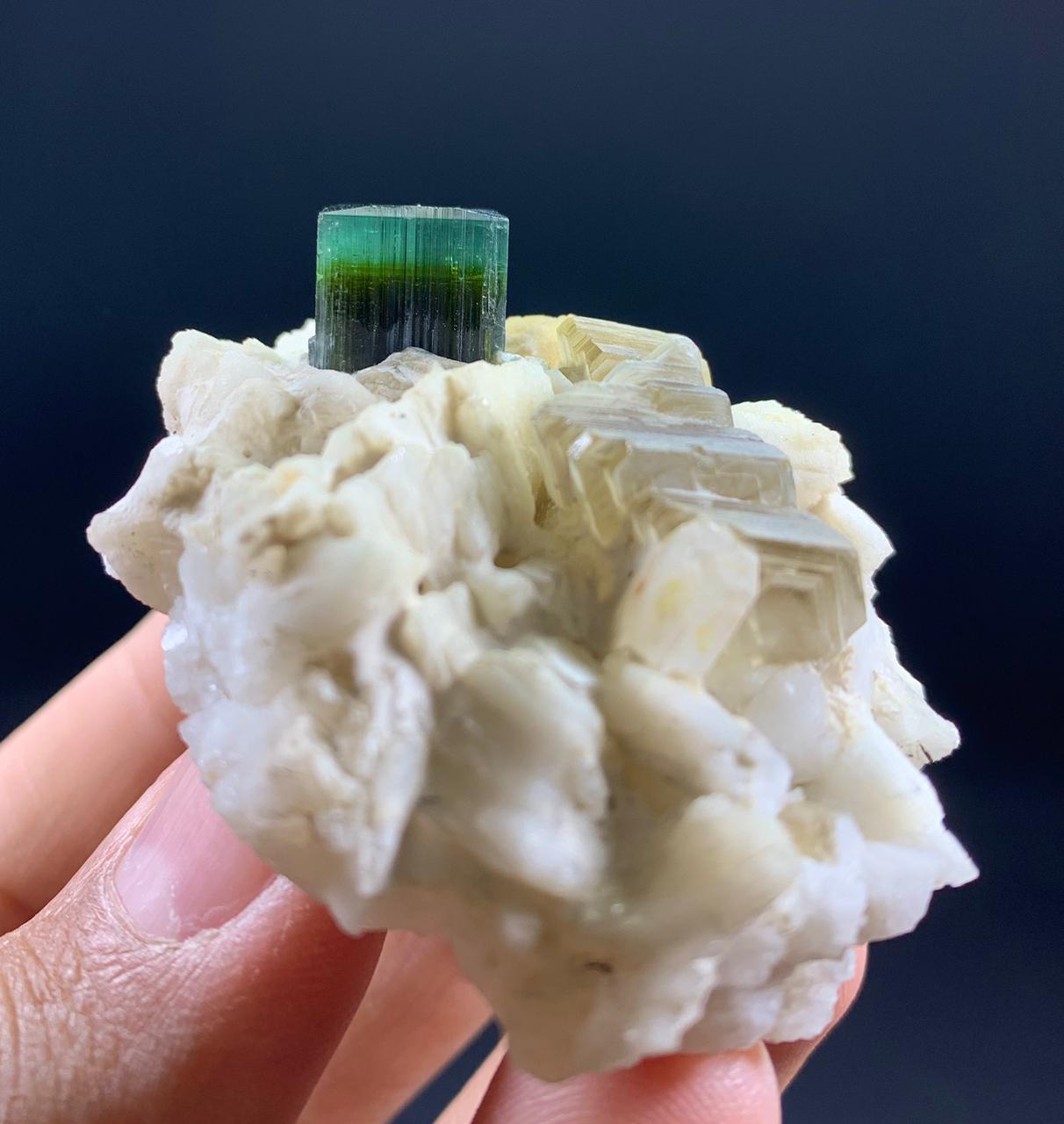 Greencap Tourmaline Specimen - 112g