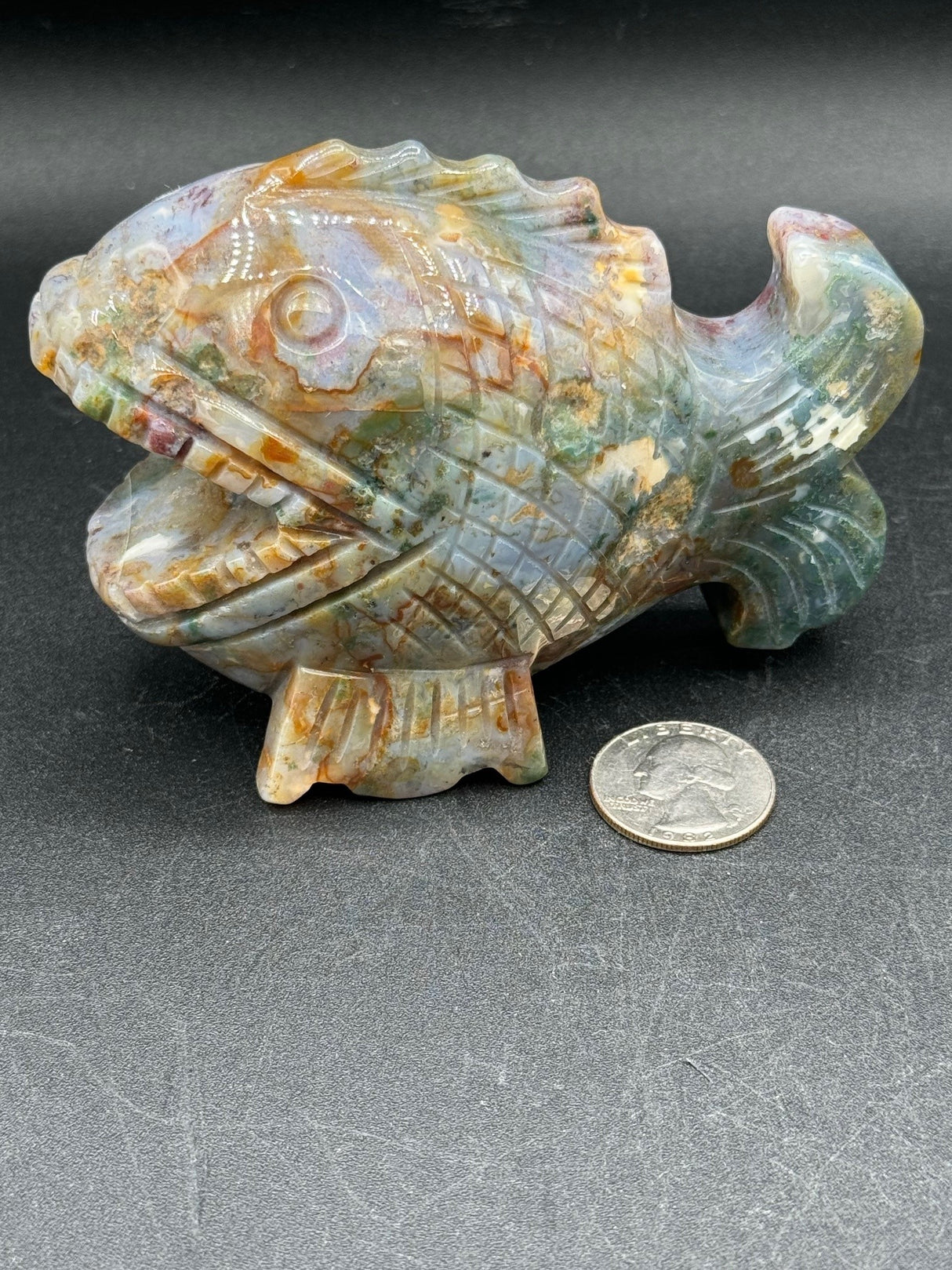 Ocean Jasper Fish Carving - 458g