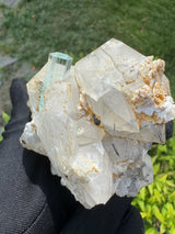 Aquamarine on Quartz  Specimen - 605g