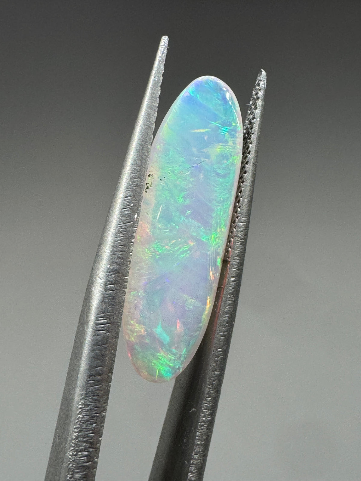 Natural Ethiopian Opal 2.5 Carat – Rainbow Fire Elongated Cabochon Gemstone