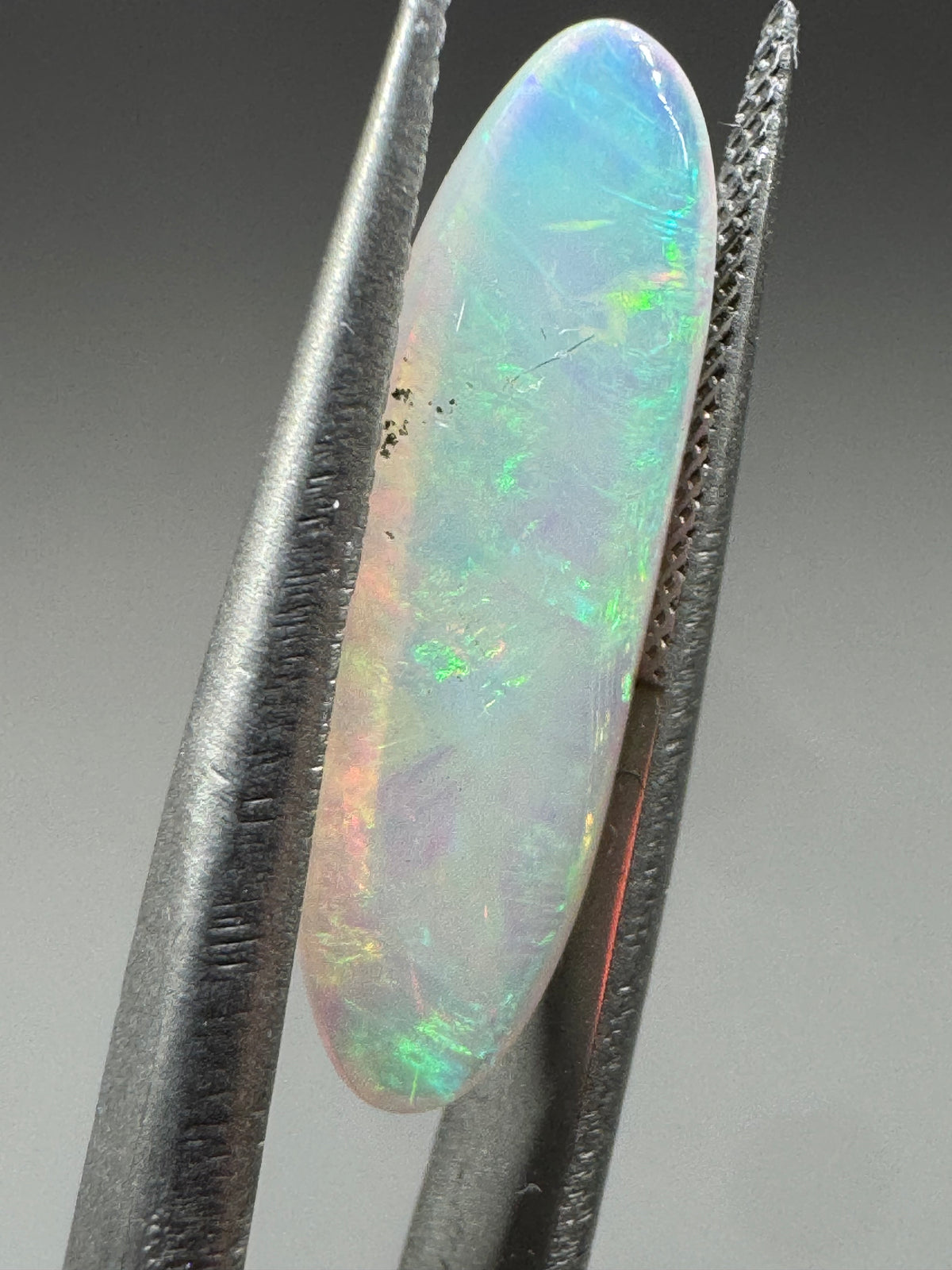 Natural Ethiopian Opal 2.5 Carat – Rainbow Fire Elongated Cabochon Gemstone