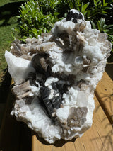 Black Tourmaline & Aquamarine/Quartz Combo Specimen - 14.96lb