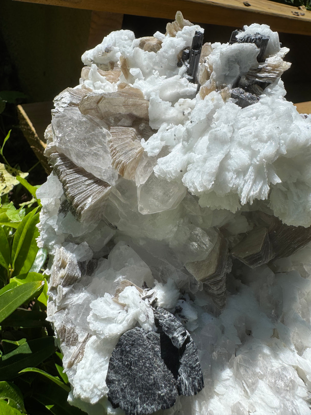 Black Tourmaline & Aquamarine/Quartz Combo Specimen - 14.96lb