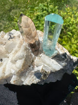 Aquamarine and Rare Japani Quartz- 303g