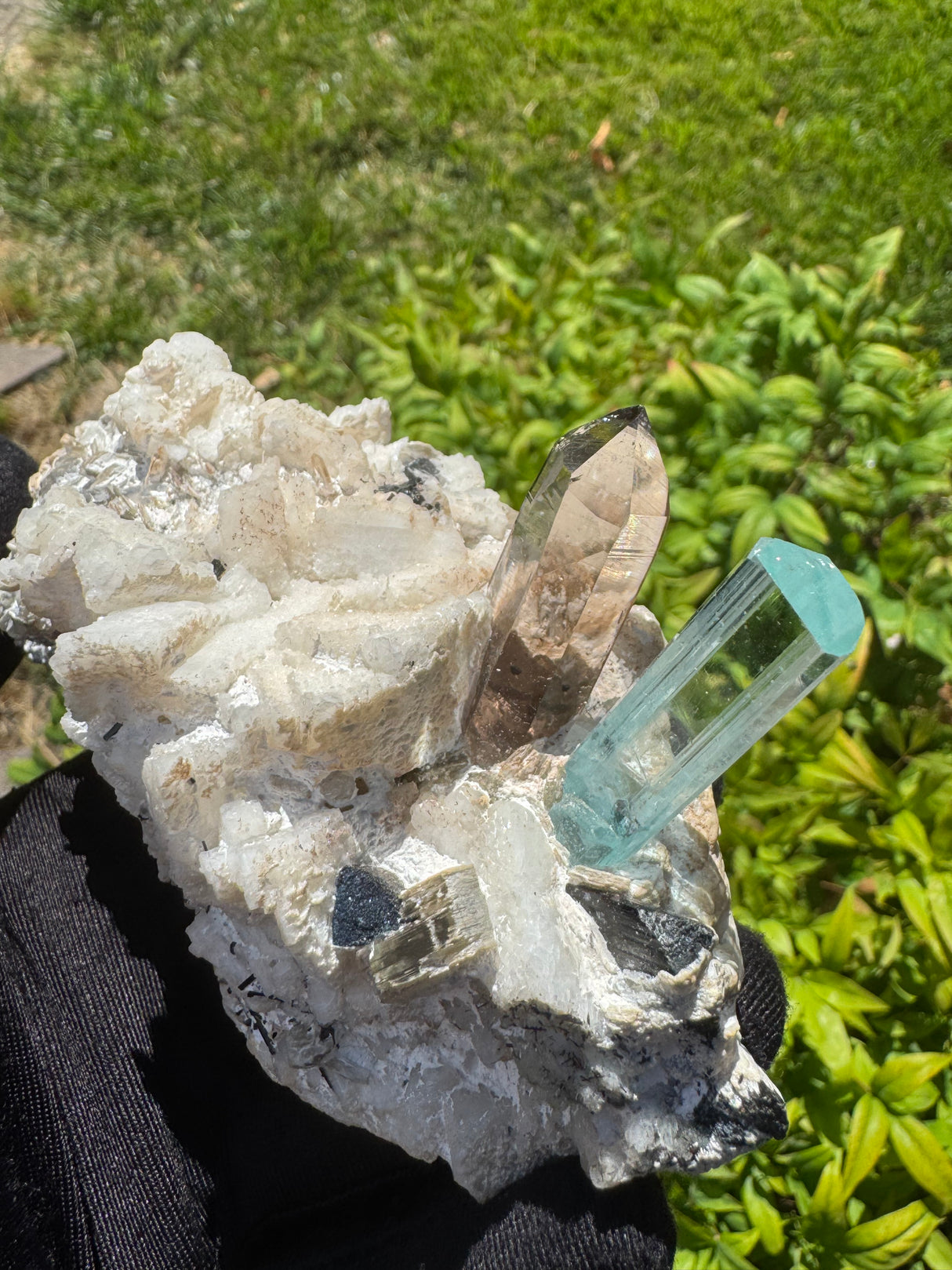 Aquamarine and Rare Japani Quartz- 303g