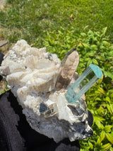 Aquamarine and Rare Japani Quartz- 303g